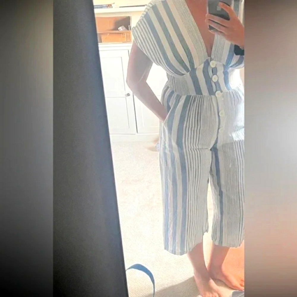 Angie Cotton Nautical Romper / Jumpsuit – Size M (Stretch Fit)